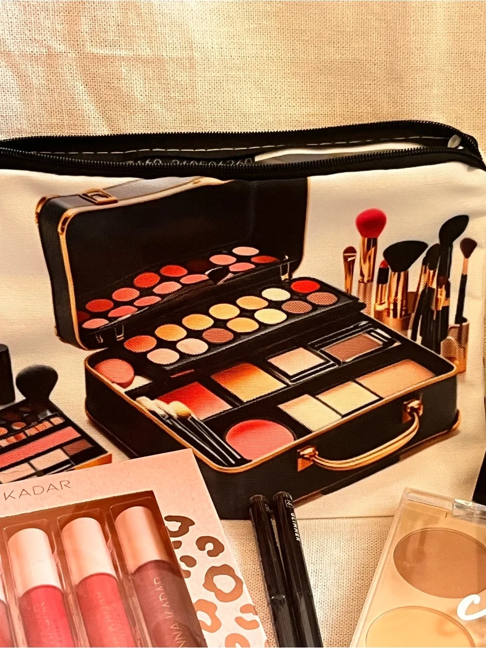 L.A. Colors Eye Shadow Palette & Contour Kit Set Pink and Neutral Shades Bundle